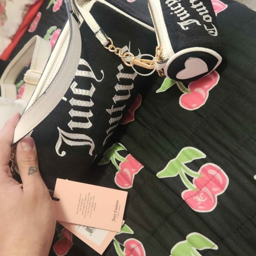 Juicy Couture double barrel Black and White Handbag